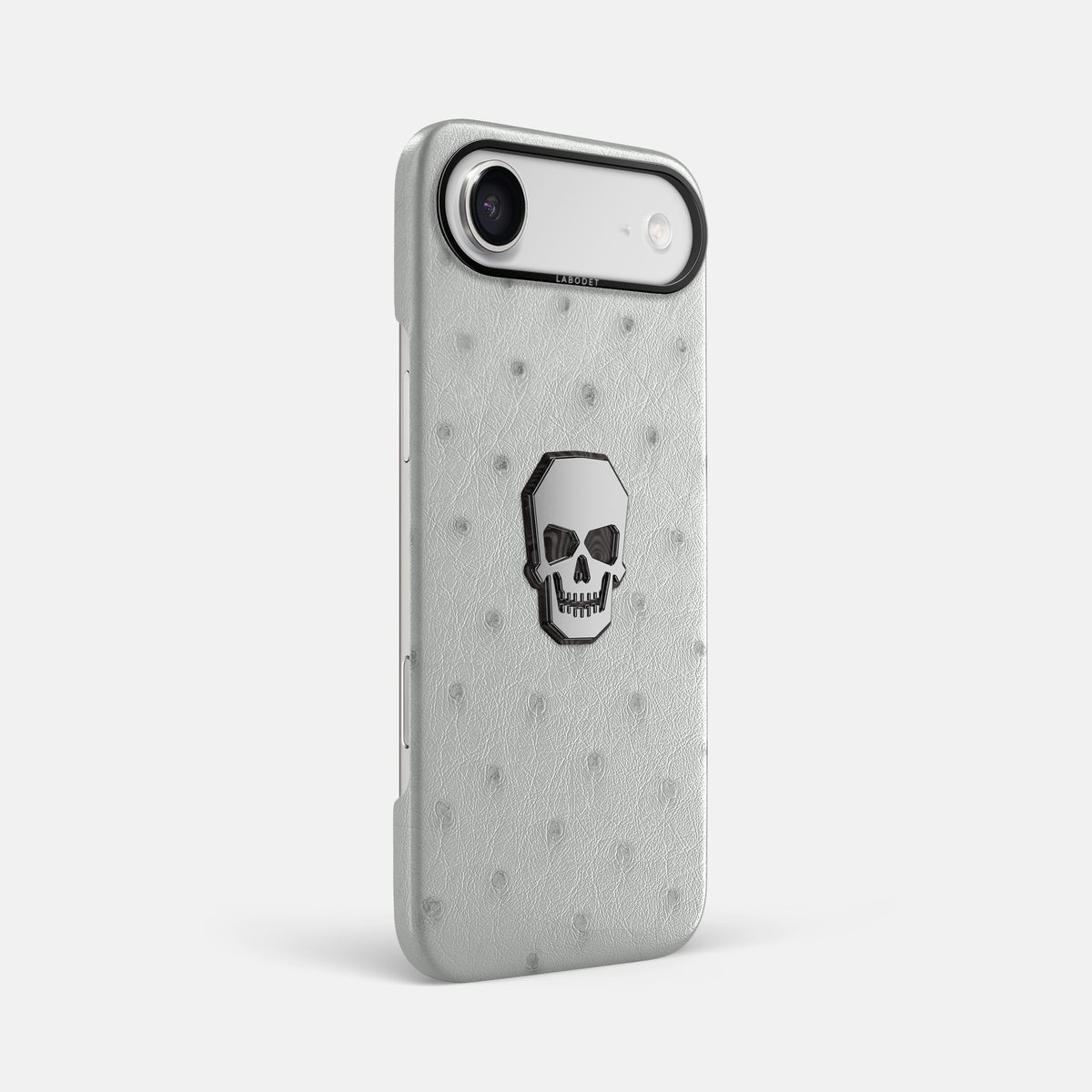 Classic Case With Titanium Skull For iPhone 17 Air In Ostrich -2 | White-Black
