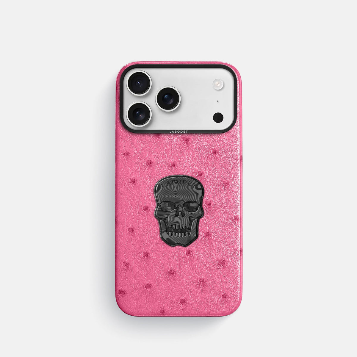 Classic Case With Carbon Skull For iPhone 18 Pro In Ostrich -1 | Pink-Black