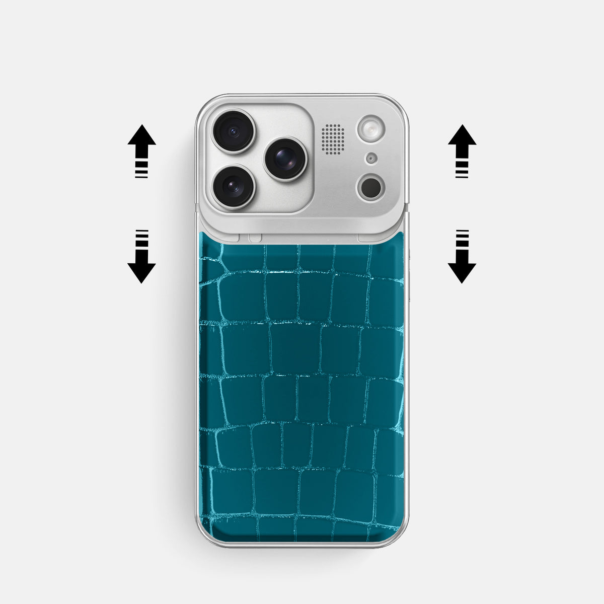 Metal Case For iPhone 17 Pro In Shiny Alligator -2 | Curacao-Steel