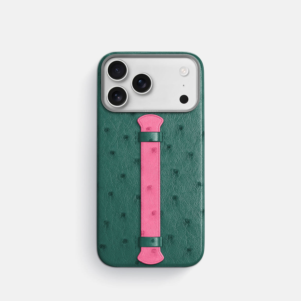 Center Handle Coloré For iPhone 18 Pro In Ostrich -1 | Forest-Green-Steel