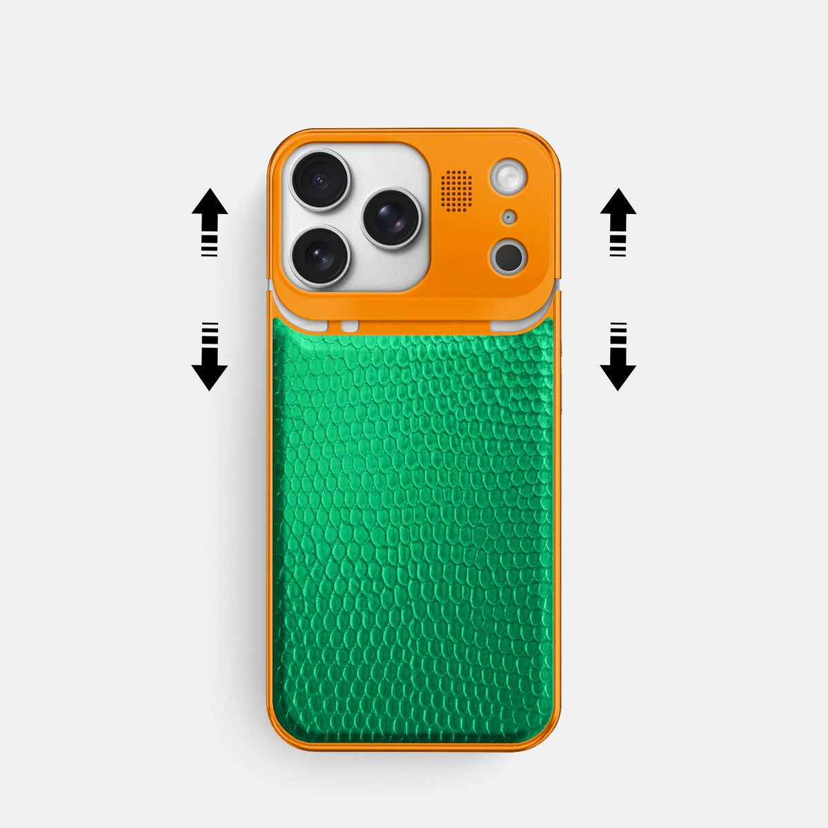 Metal Case For iPhone 17 Pro In Lizard -2 | Apple-Green-Orange