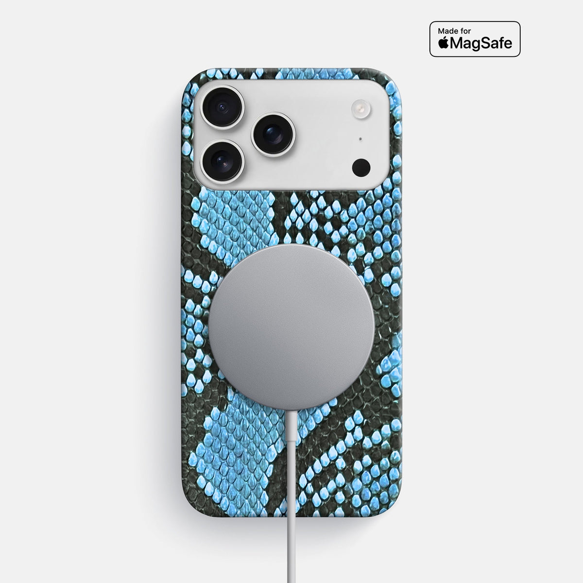 Slim Case For iPhone 18 Pro Max In Deluxe Python -5 | Pacific-Blue