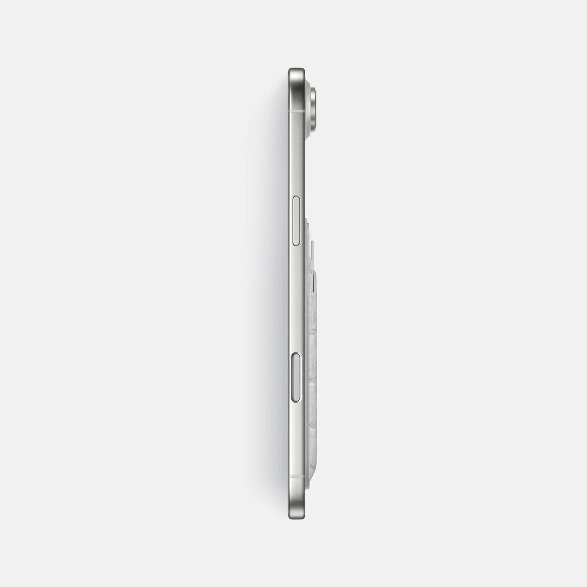 MagSafe Wallet For iPhone 17 Air In Himalayan Crocodile -3 | Silver