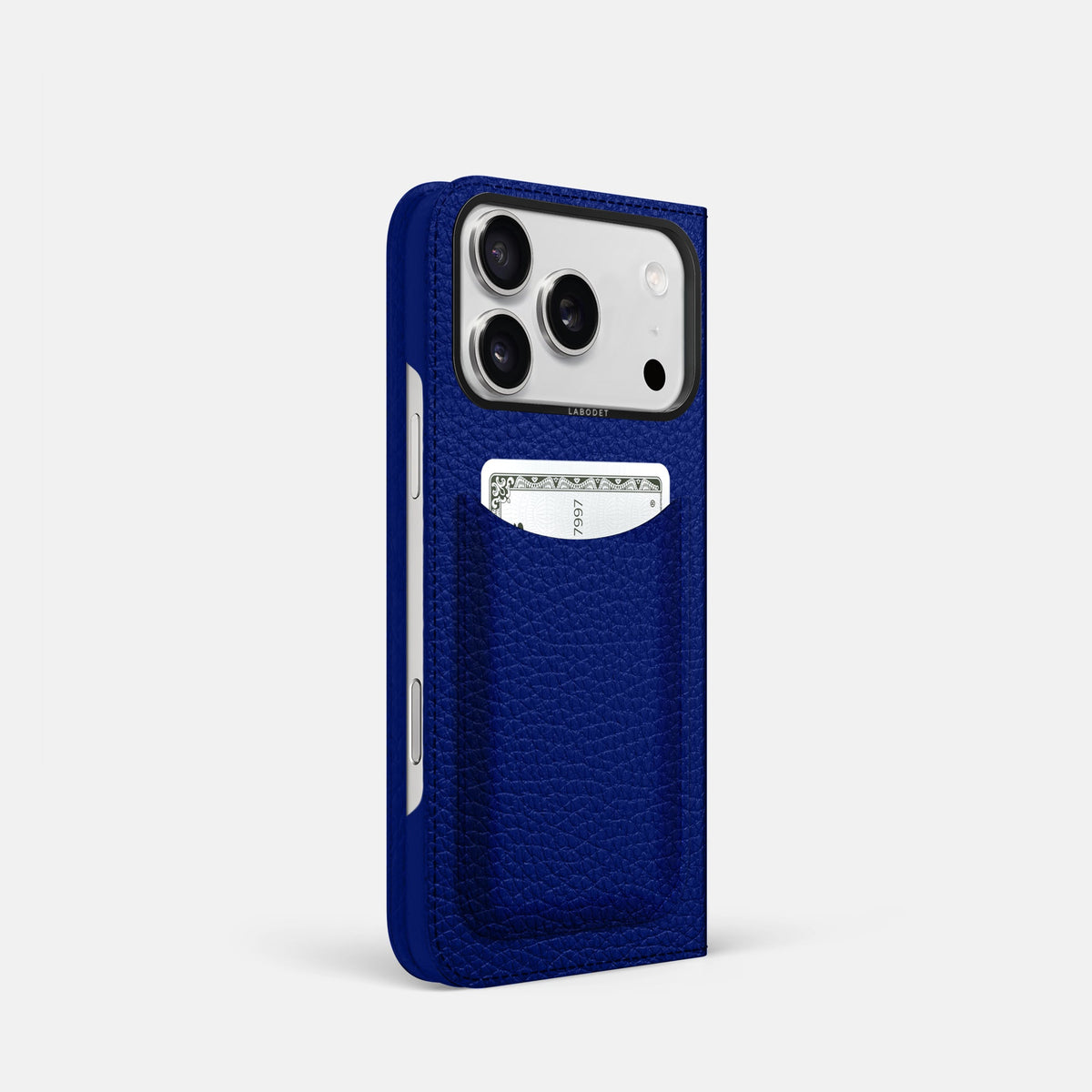 Folio Case with Card For iPhone 18 Pro In Calf -1 | Royal-Blue-Black