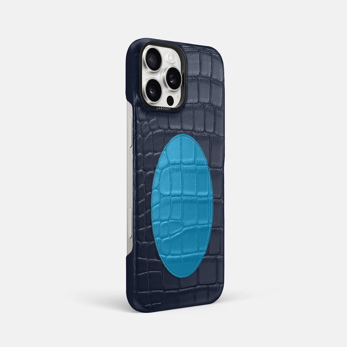 Classic Case With Oval For iPhone 16 Pro Max In Alligator -2 | Navy-Blue-Black