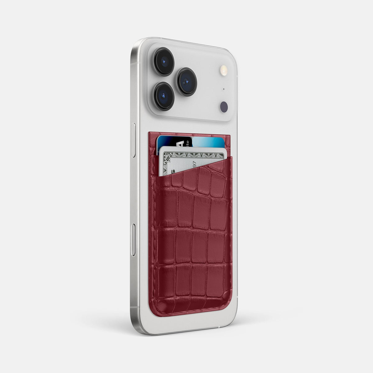 MagSafe Wallet For iPhone 18 Pro Max In Alligator -2 | Burgundy