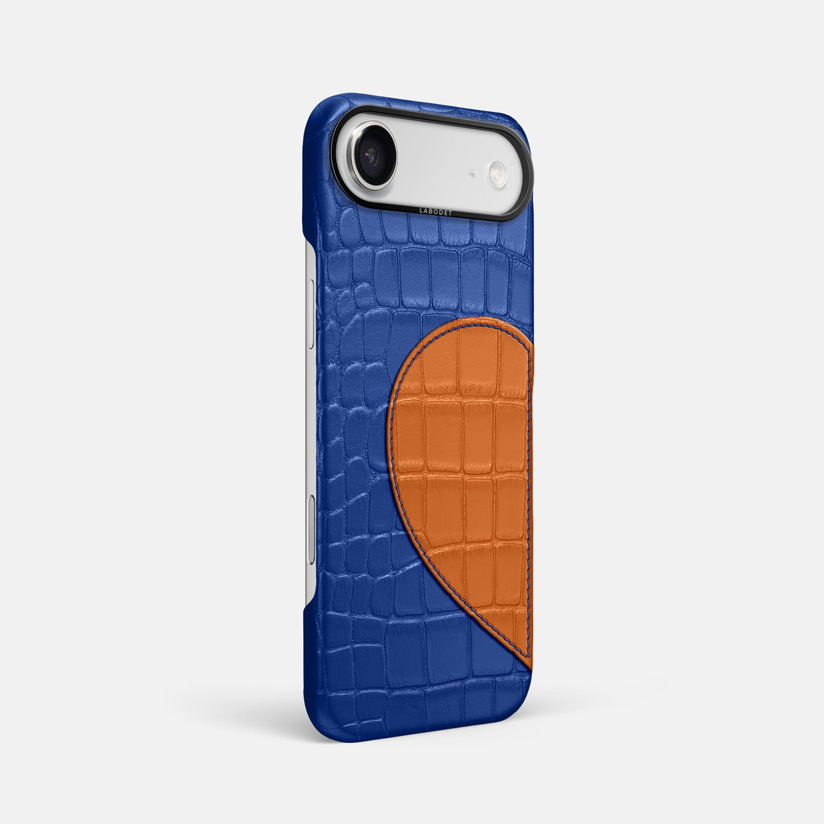 Classic Case With Half Heart - Left For iPhone 17 Air In Alligator -2 | Royal-Blue-Black