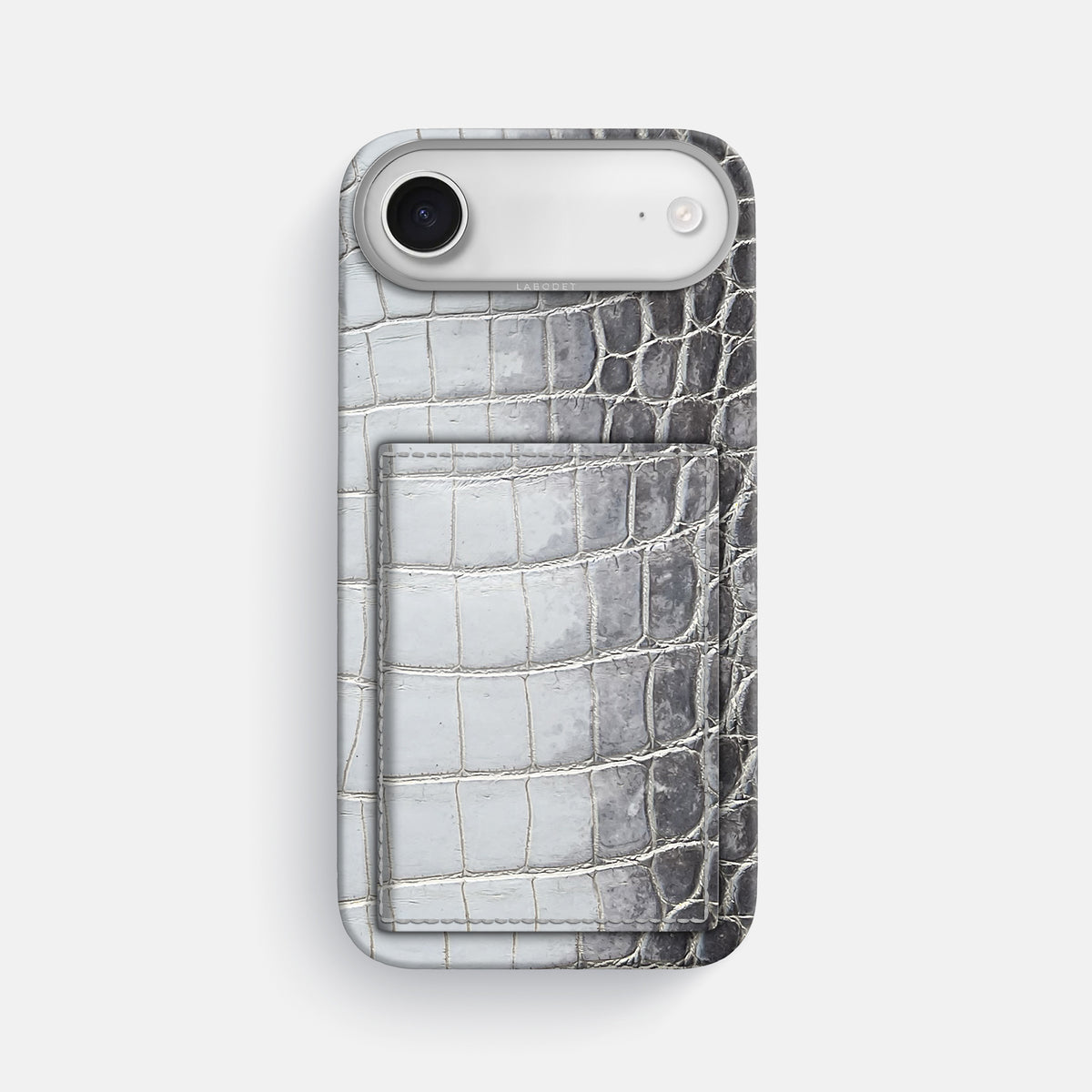 Bi-Fold Case For iPhone 17 Air In Himalayan Crocodile -1 | Silver-Steel