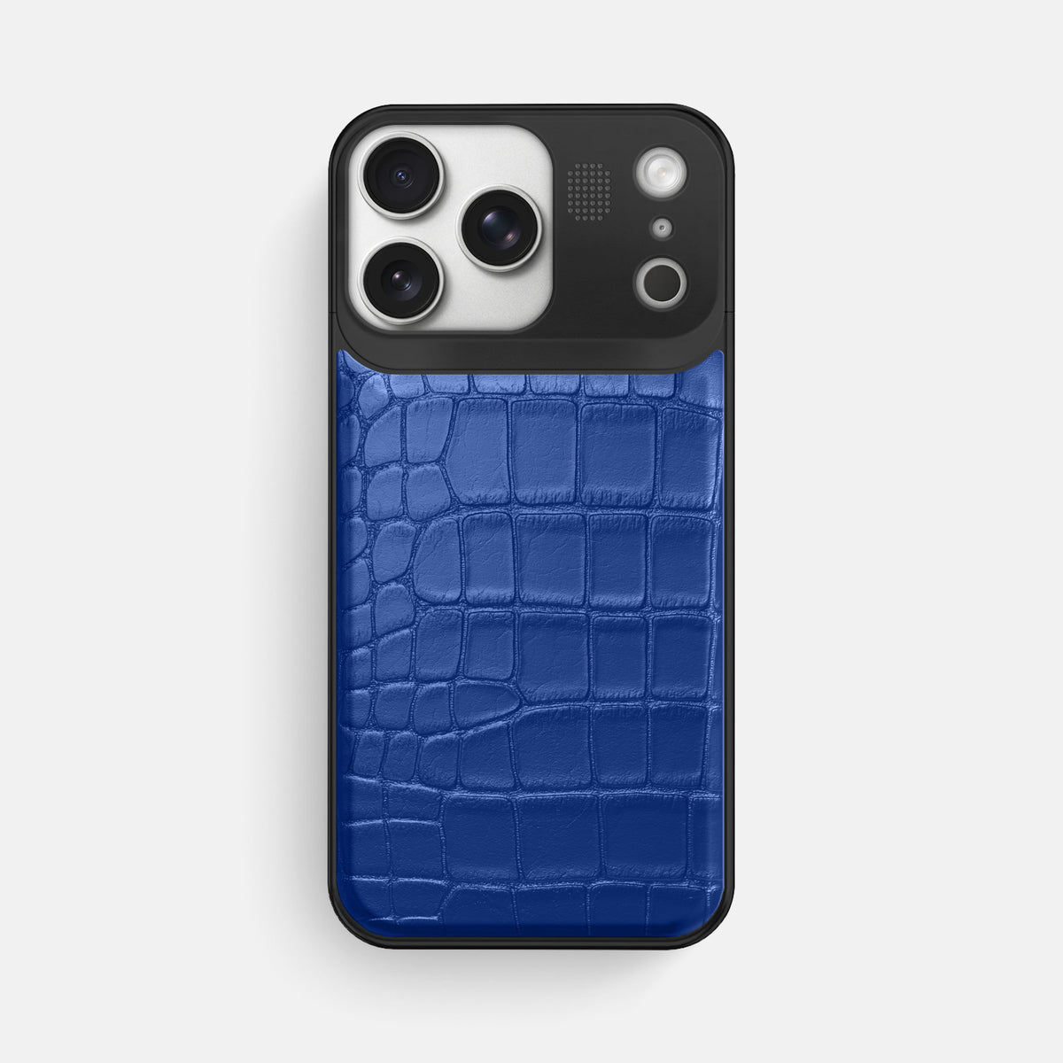 Metal Case For iPhone 17 Pro Max In Alligator -1 | Royal-Blue-Black