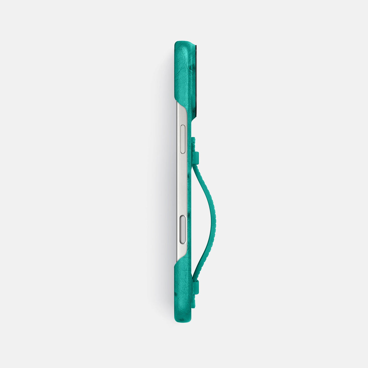 Center Handle For iPhone 18 Pro Max In Ostrich -2 | Turquoise-Black