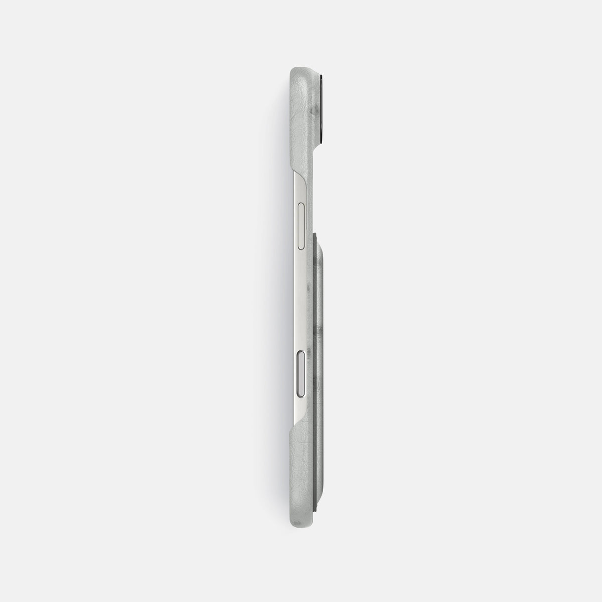 Double Card Case For iPhone 17 Air In Ostrich -3 | White-Black