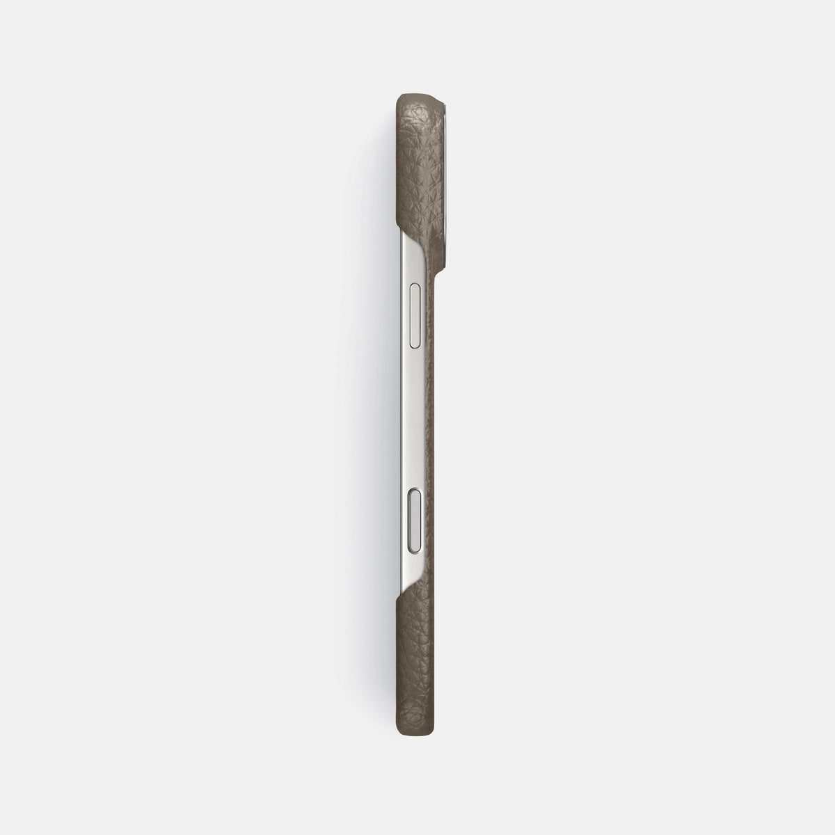 Classic Case For iPhone 18 Pro Max In Calf -3 | Taupe-Steel