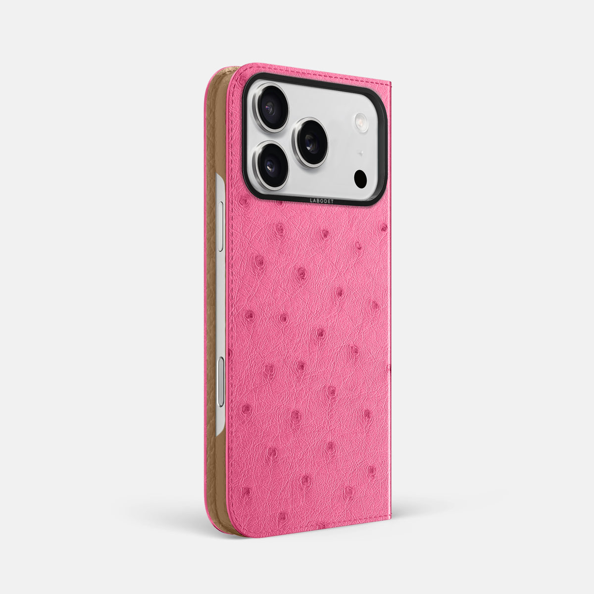Folio Case For iPhone 17 Pro Max In Ostrich -1 | Pink-Black