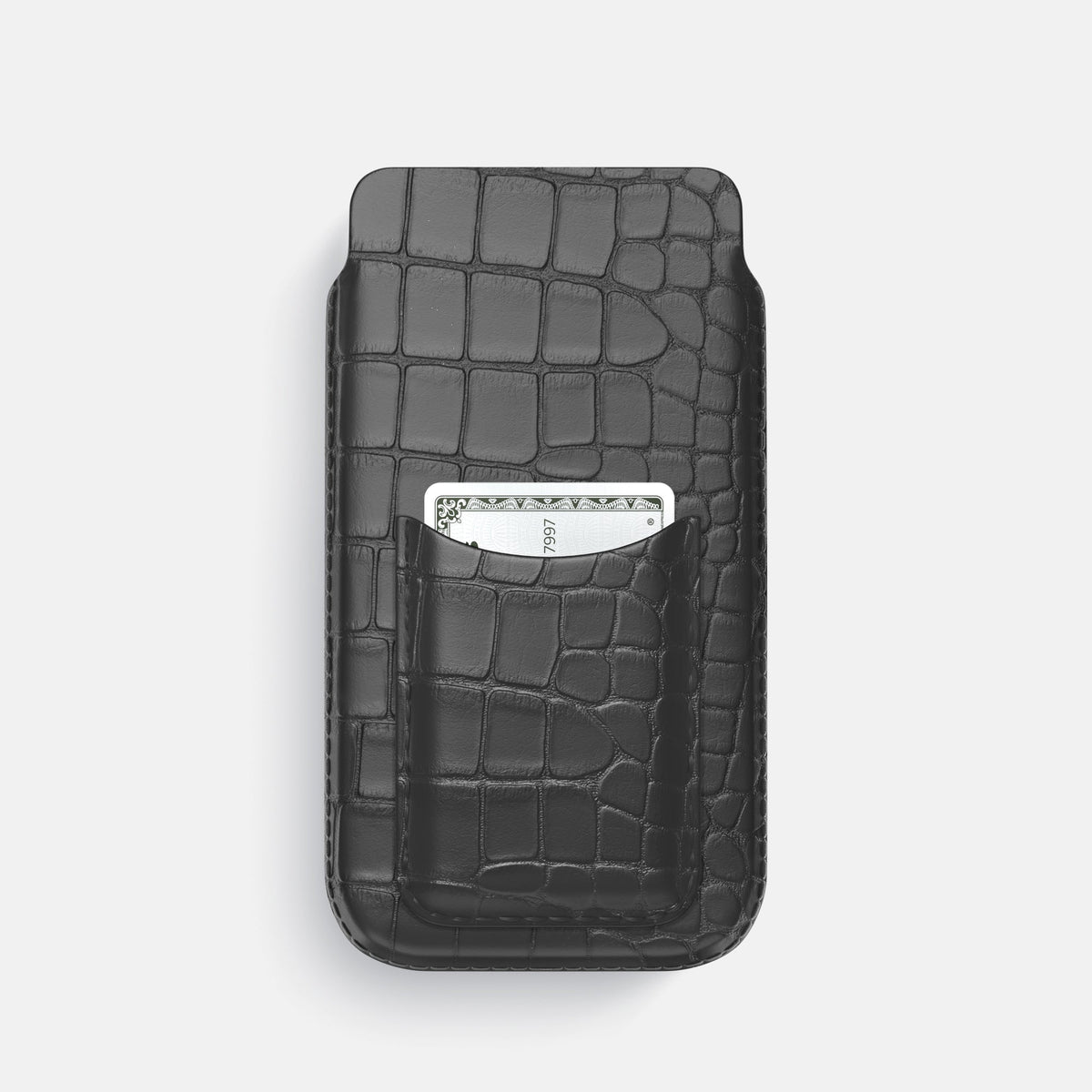 Pouch Card Case For iPhone 18 Pro In Alligator -1 | Grey