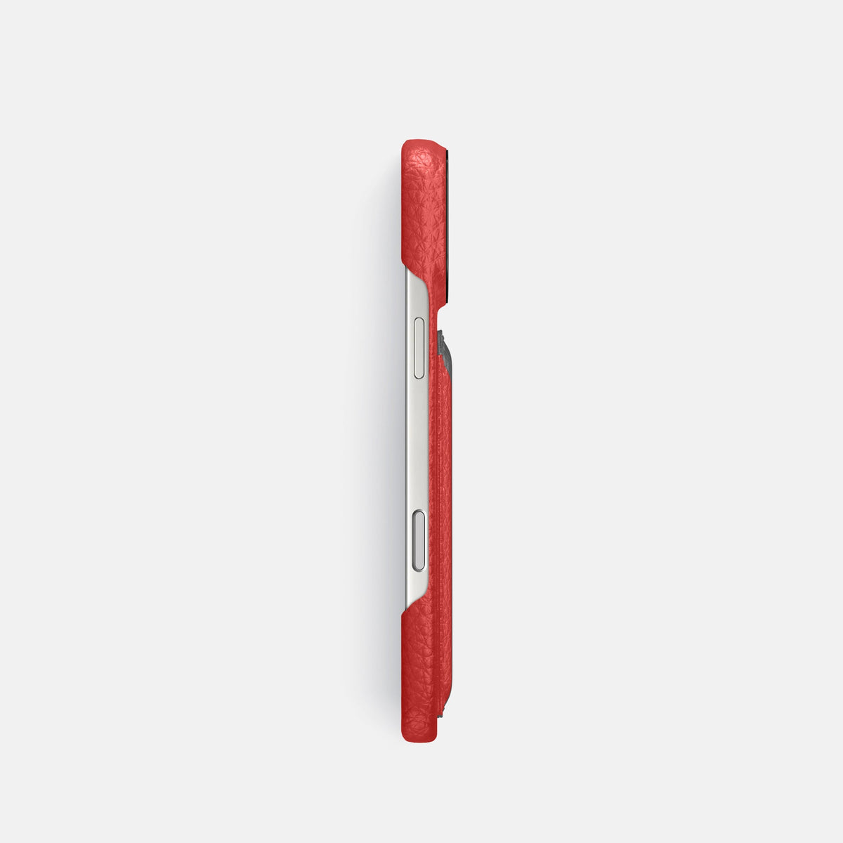 Double Card Case For iPhone 18 Pro In Calf -3 | Red-Black