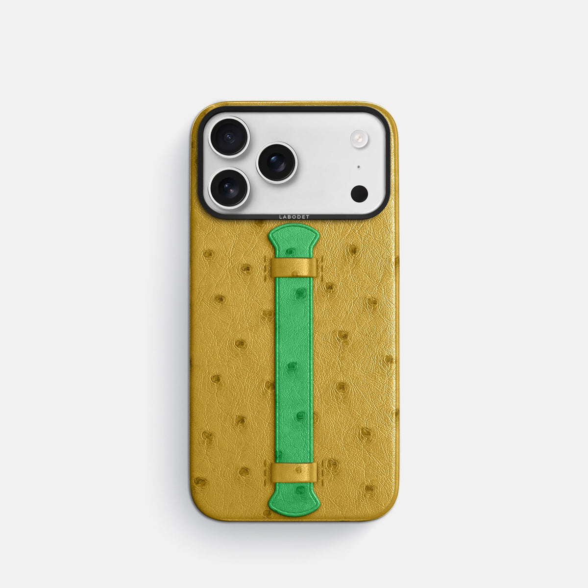 Center Handle Coloré For iPhone 18 Pro In Ostrich -1 | Gold-Black