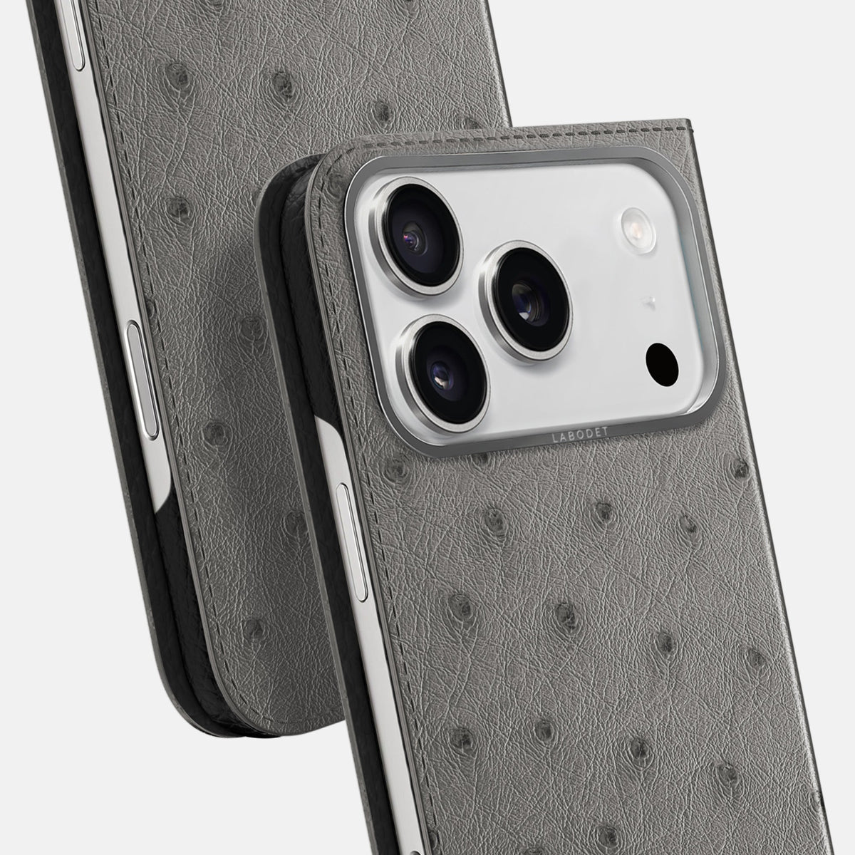 Folio Case For iPhone 18 Pro In Ostrich -5 | Grey-Steel