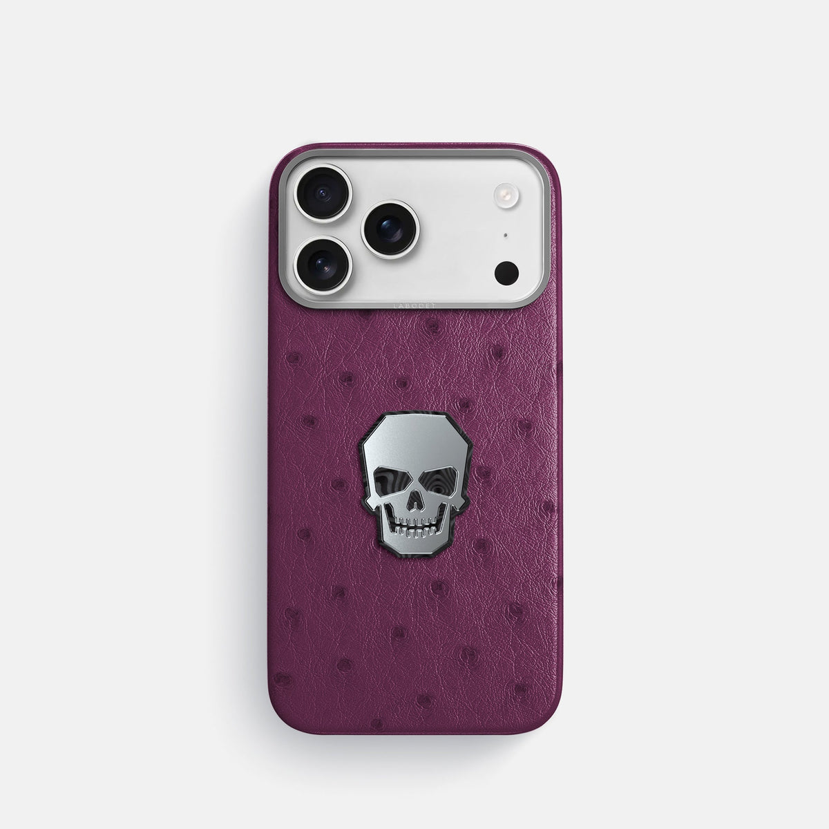 Classic Case With Titanium Skull For iPhone 18 Pro In Ostrich -1 | Purple-Steel