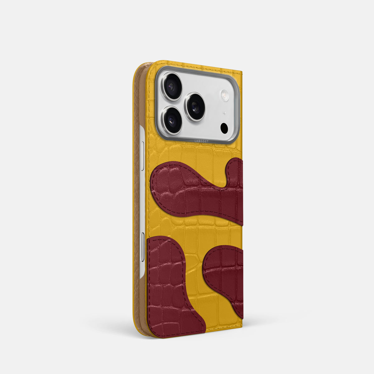 Camouflage Folio For iPhone 17 Pro In Alligator -1 | Yellow-Steel