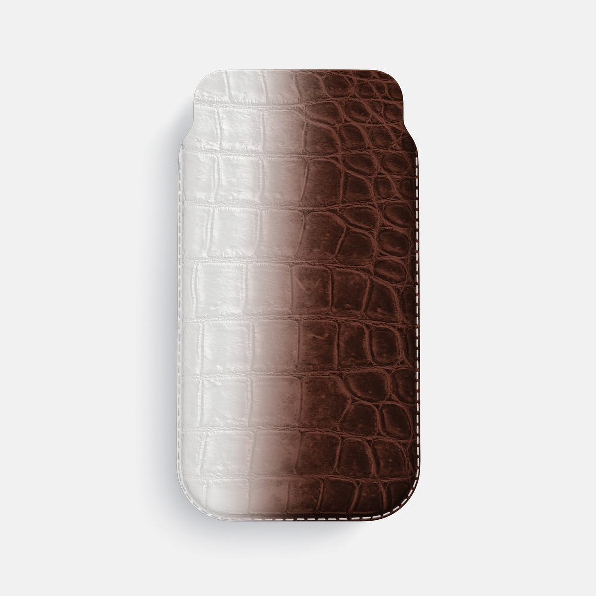 Pouch Case For iPhone 17 Air In Himalayan Crocodile -1 | Dark-Brown