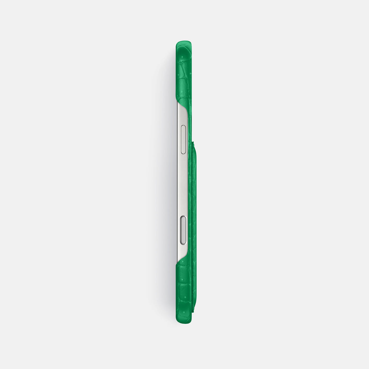 Slim Card Case For iPhone 17 Pro Max In Porosus Crocodile -3 | Cactus-Green