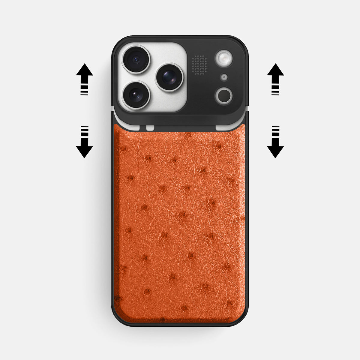 Metal Case For iPhone 17 Pro Max In Ostrich -2 | Orange-Black