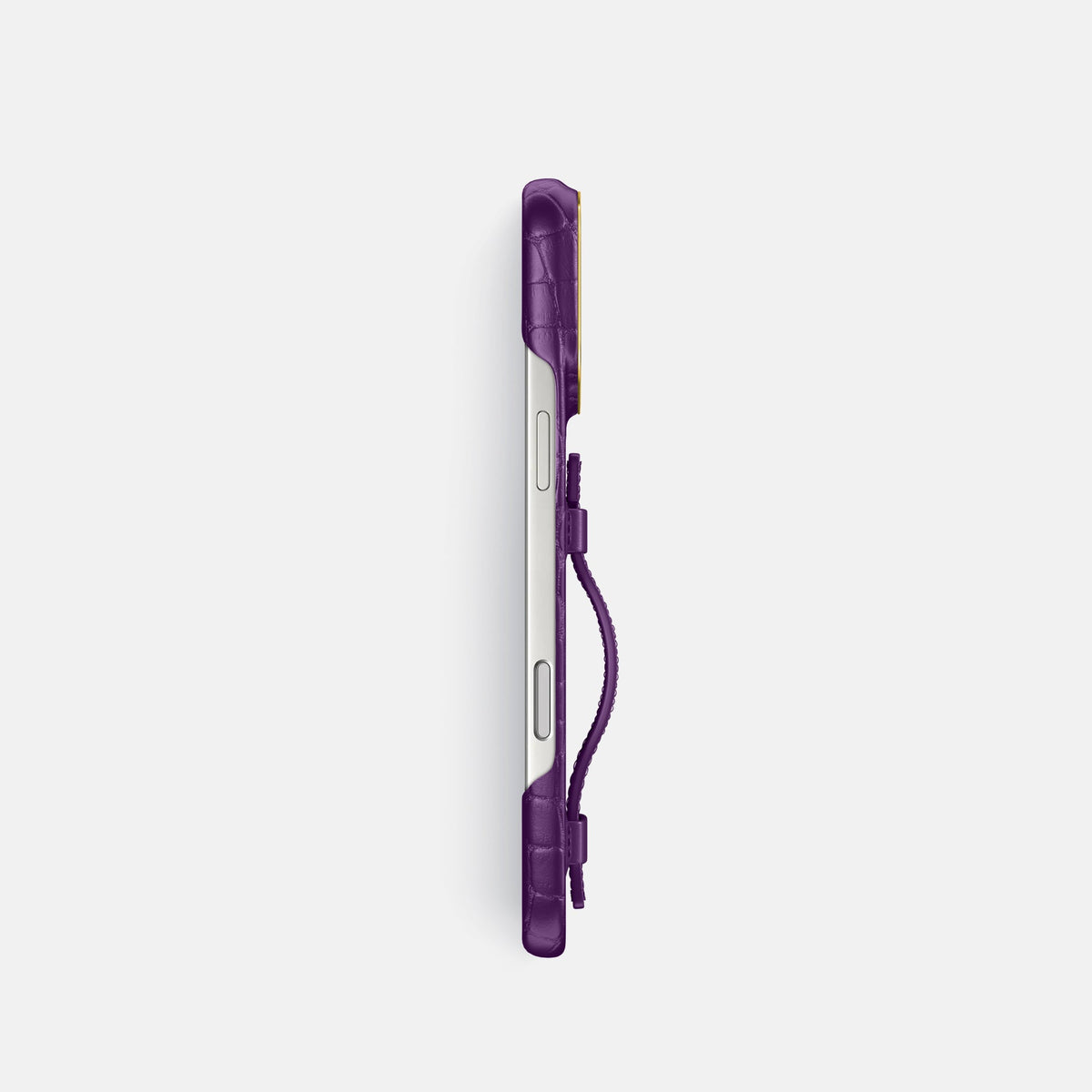 Handle Case For iPhone 18 Pro In Alligator -3 | Purple-Gold