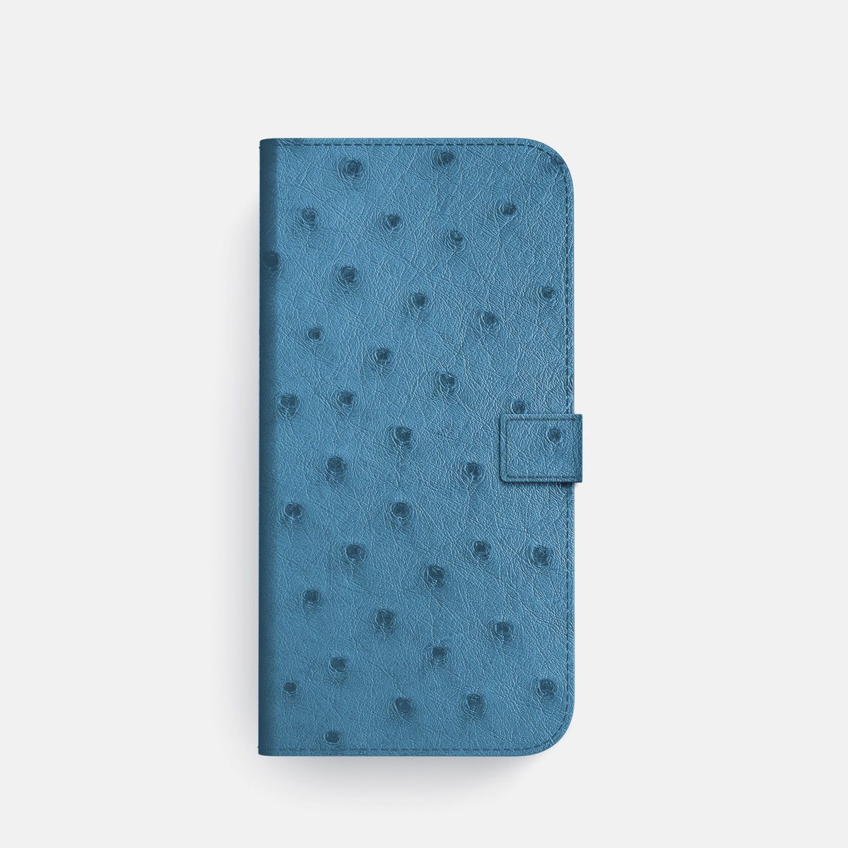 Folio Case with Clasp For iPhone 18 Pro In Ostrich -4 | Blue-Jeans-Steel