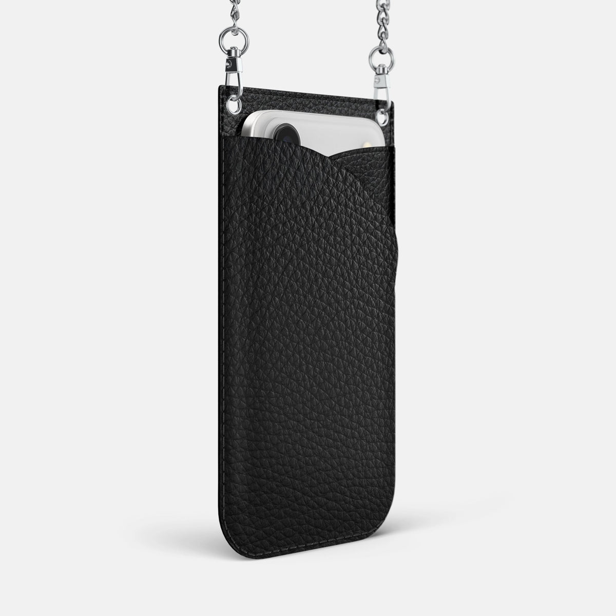 Crossbody Bag For iPhone 18 Pro Max In Calf -2 | Black-Steel