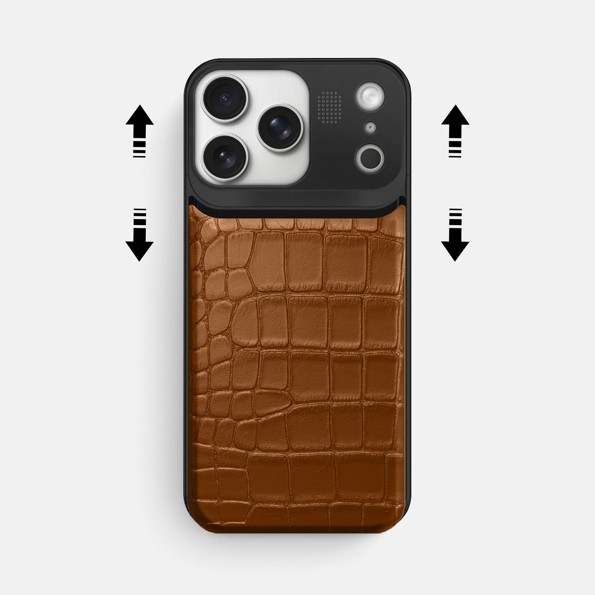 Metal Case For iPhone 17 Pro Max In Alligator -2 | Honey-Black