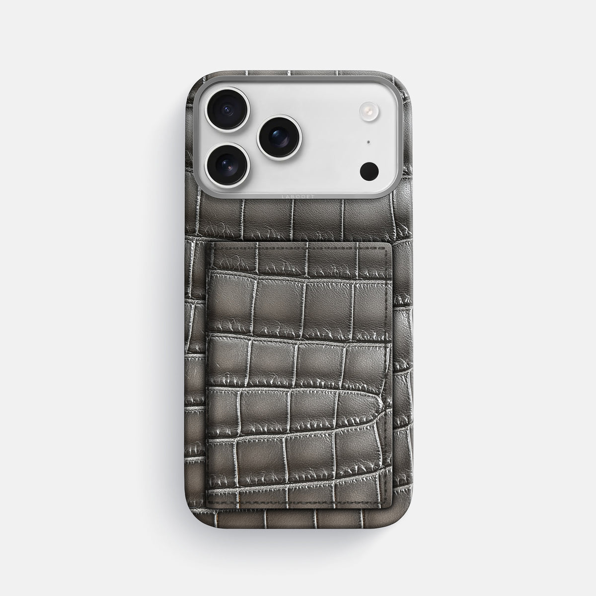 Bi-Fold Case For iPhone 17 Pro Max In Patina Alligator -1 | Grey-Steel