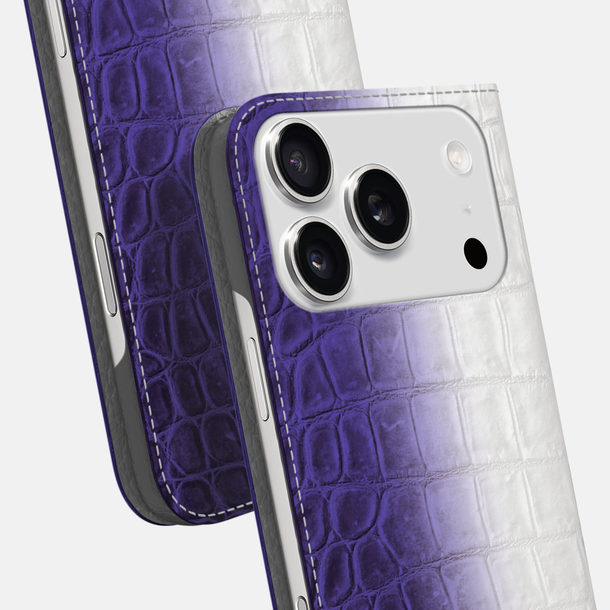 Folio Slim Case For iPhone 17 Pro In Himalayan Crocodile -5 | Purple