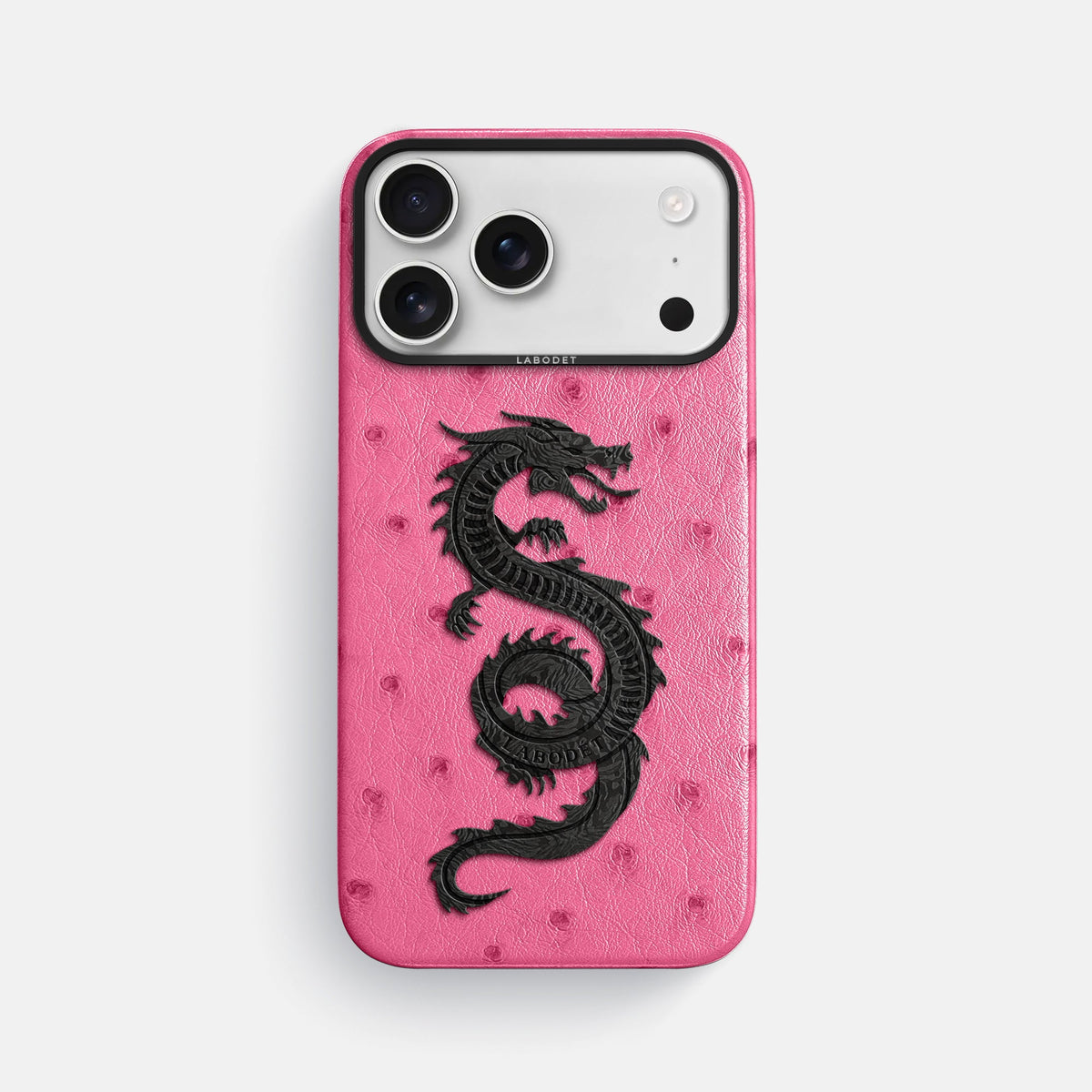 Classic Case With Carbon Dragon For iPhone 18 Pro Max In Ostrich -1 | Pink-Black