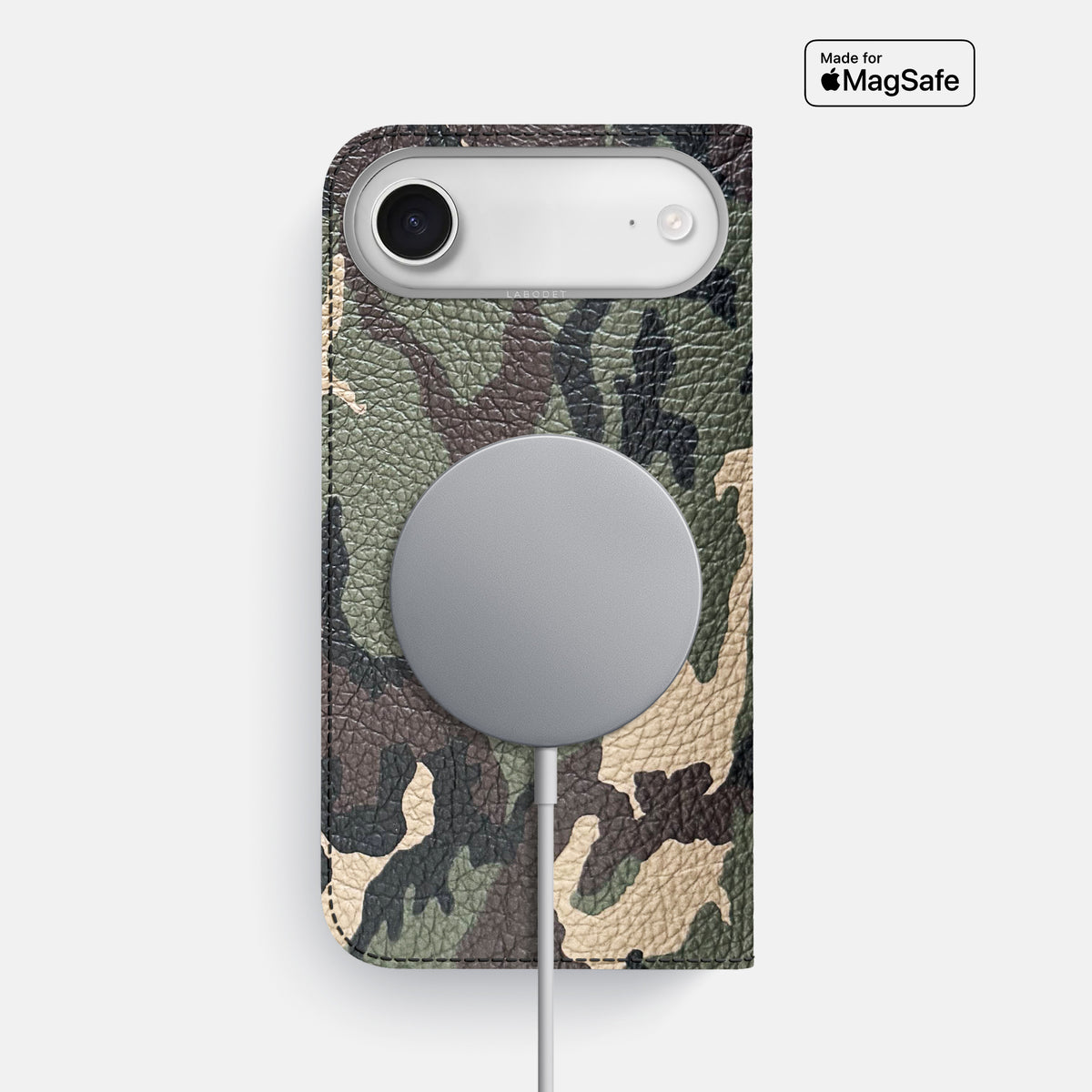 Folio Case For iPhone 17 Air In Calf -3 | Camouflage-Steel