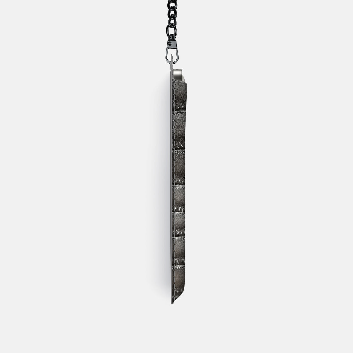 Crossbody Bag For iPhone 17 Pro In Patina Alligator -4 | Grey-Black