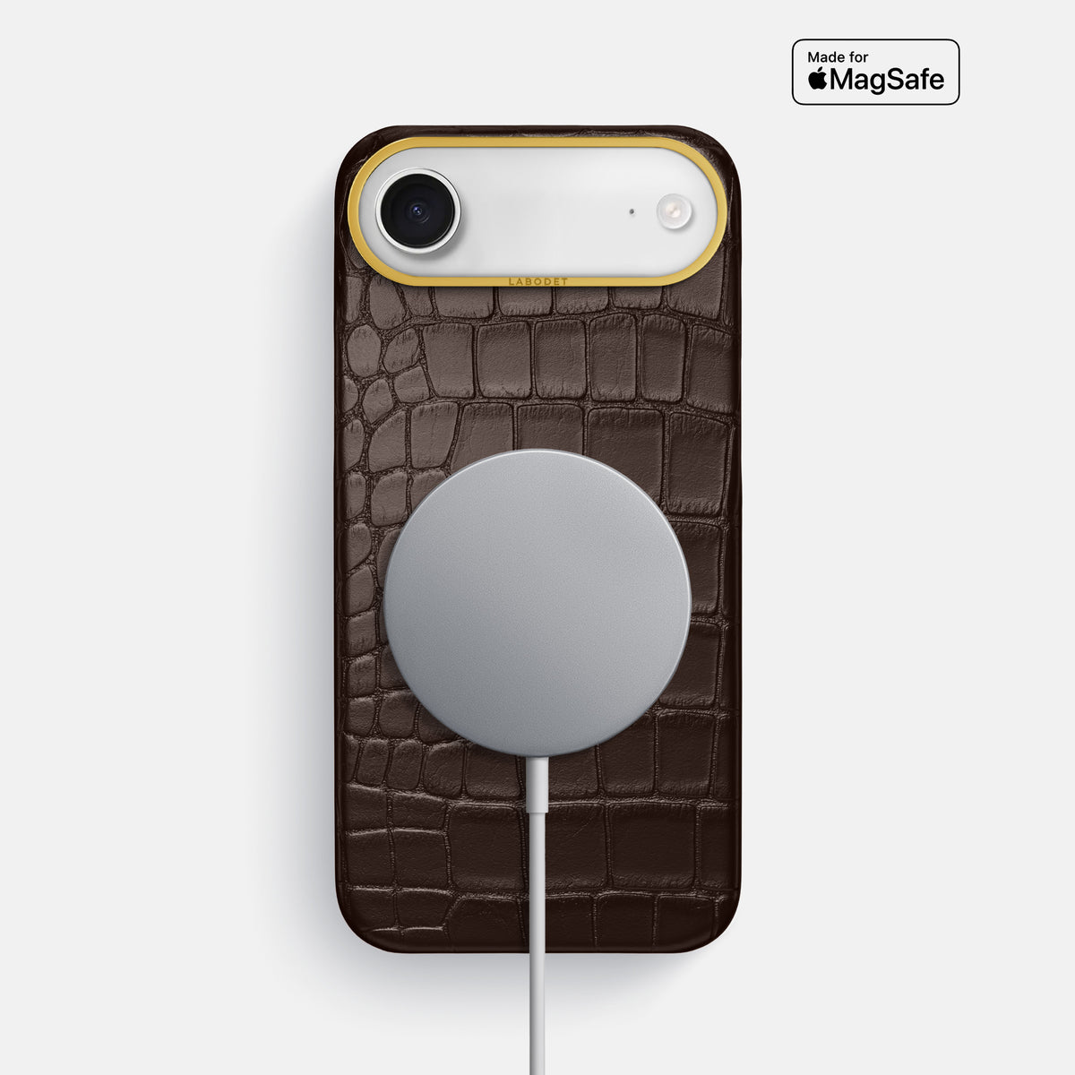 Classic Case For iPhone 17 Air In Alligator -5 | Dark-Brown-Gold