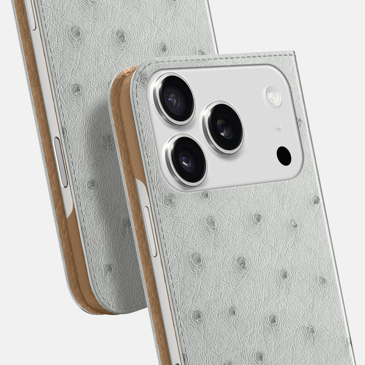 Folio Slim Case For iPhone 18 Pro Max In Ostrich -5 | White