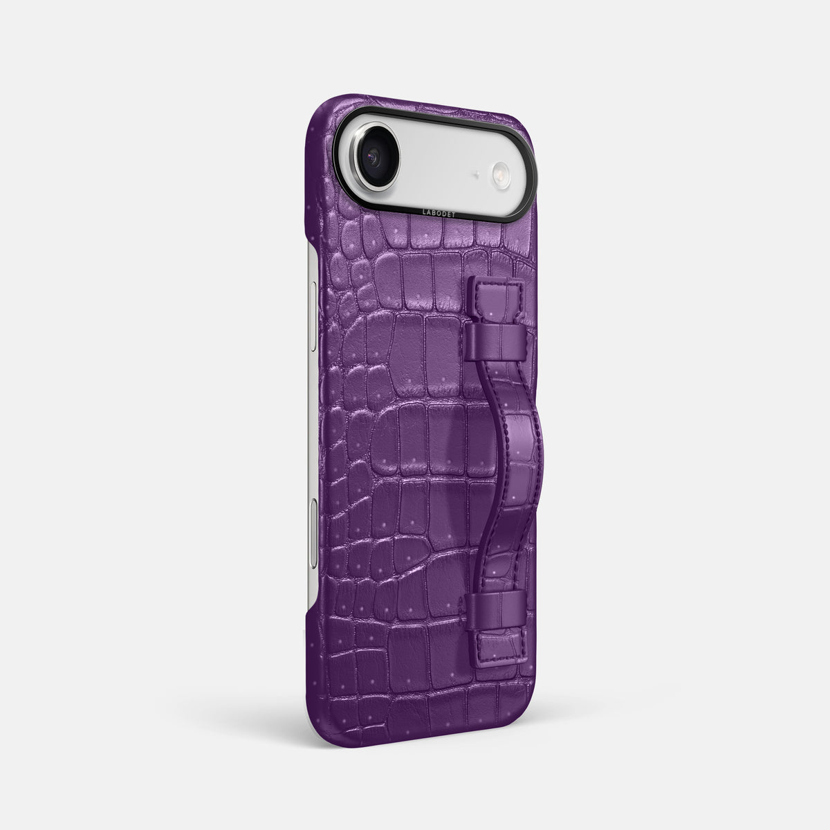 Handle Case For iPhone 17 Air In Porosus Crocodile -2 | Purple-Black
