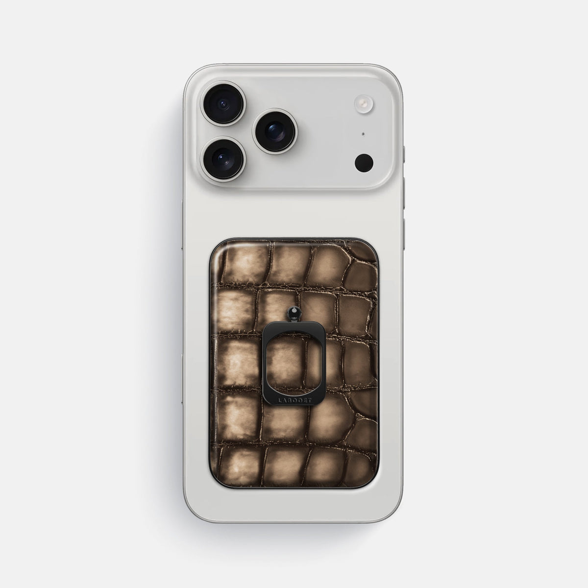 MagSafe Ring For iPhone 18 Pro Max In Patina Alligator -2 | Etoupe-Black