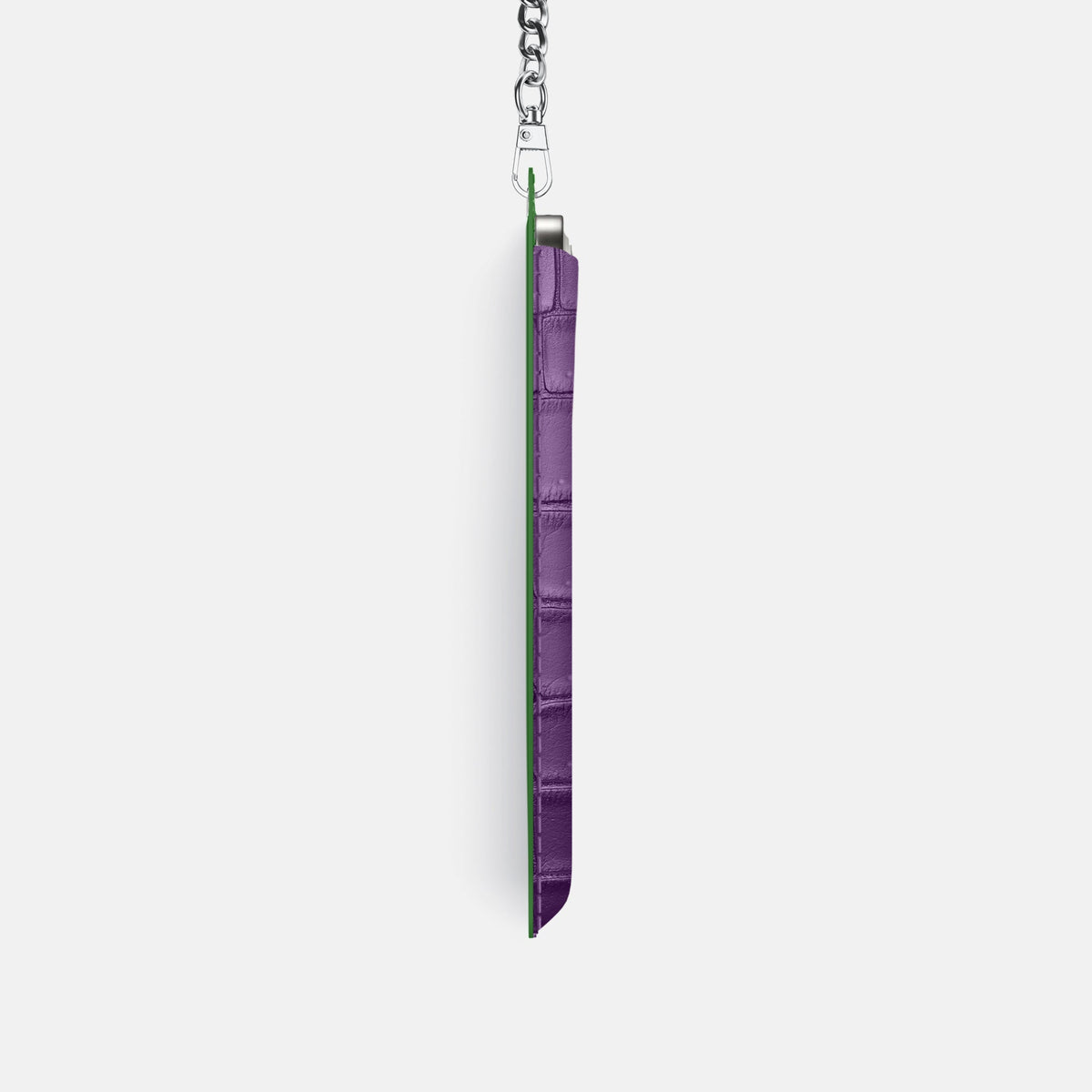 Crossbody Bag For iPhone 18 Pro In Porosus Crocodile -4 | Purple-Steel