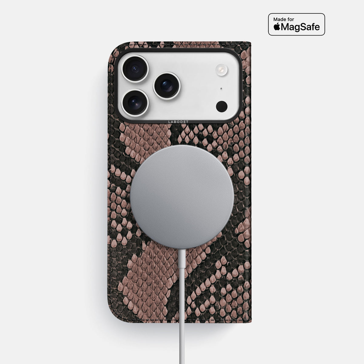 Folio Case For iPhone 18 Pro Max In Deluxe Python -3 | Mahogany-Brown-Black