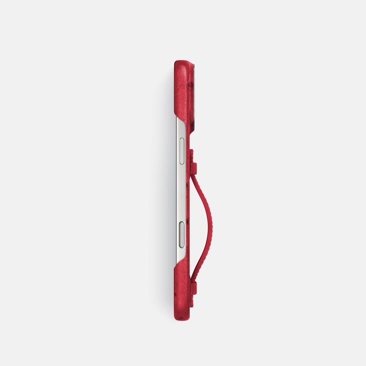 Center Handle For iPhone 17 Pro In Ostrich -2 | Red-Steel
