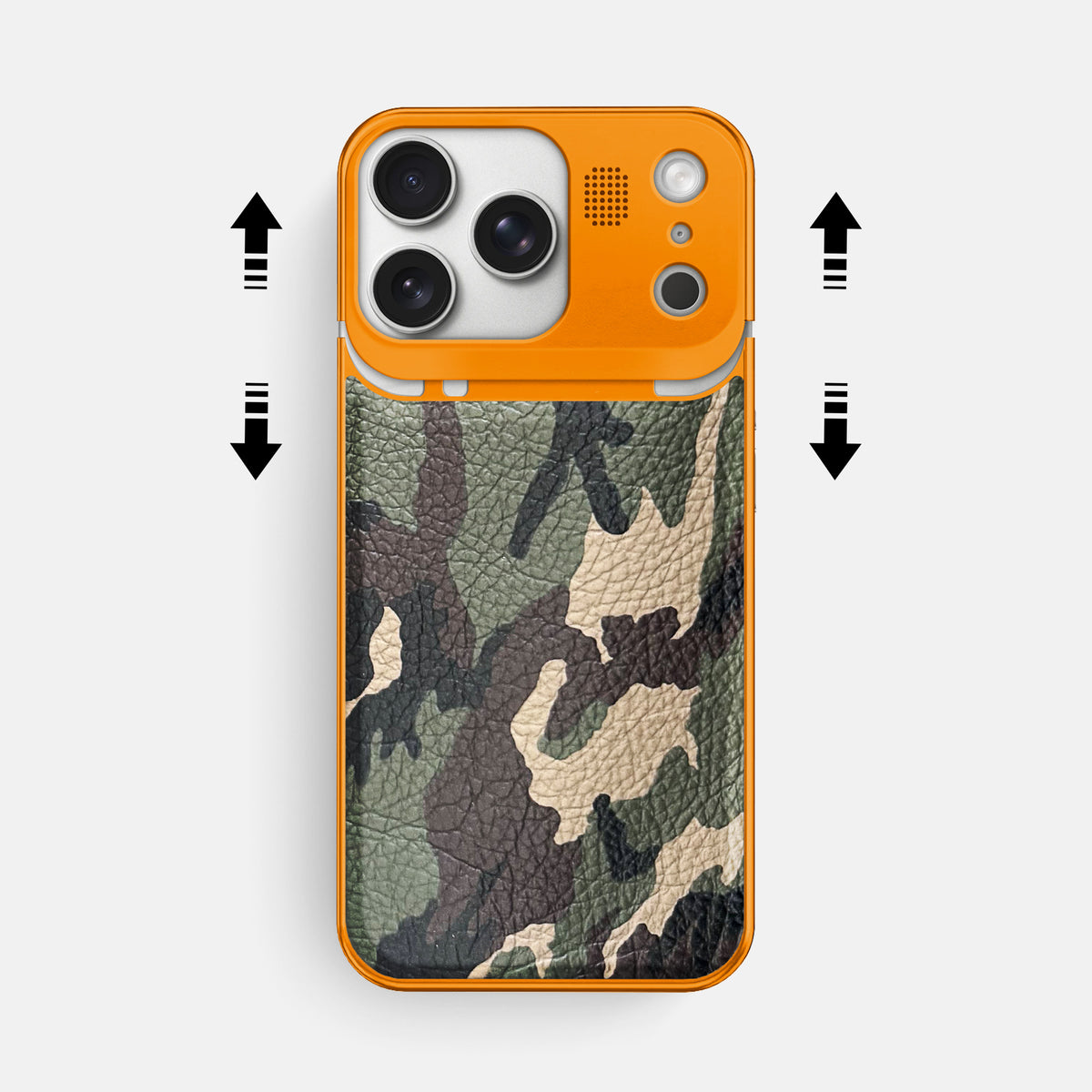 Metal Case For iPhone 17 Pro Max In Calf -2 | Camouflage-Orange