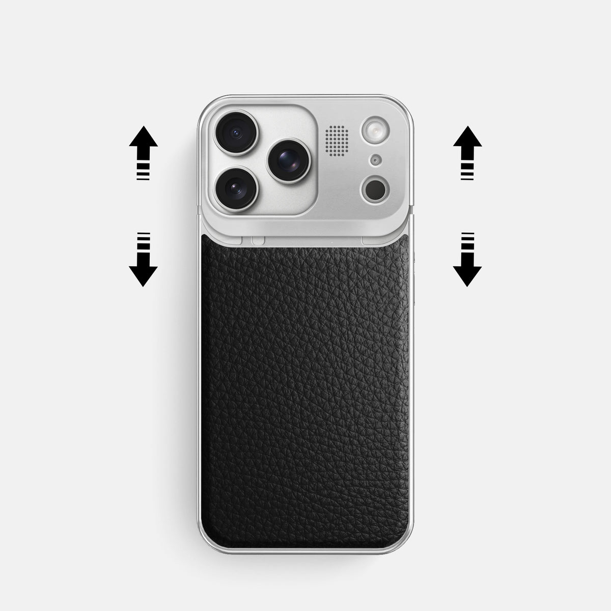 Metal Case For iPhone 17 Pro In Calf -2 | Black-Steel