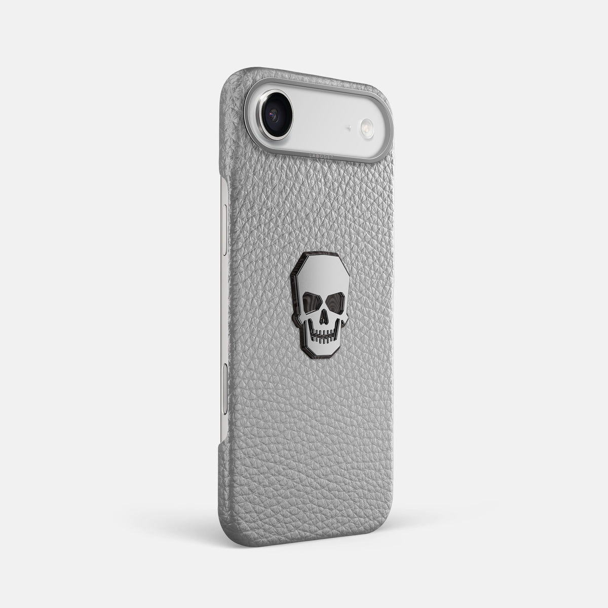 Classic Case With Titanium Skull For iPhone 17 Air In Calf -2 | Nuage-Steel