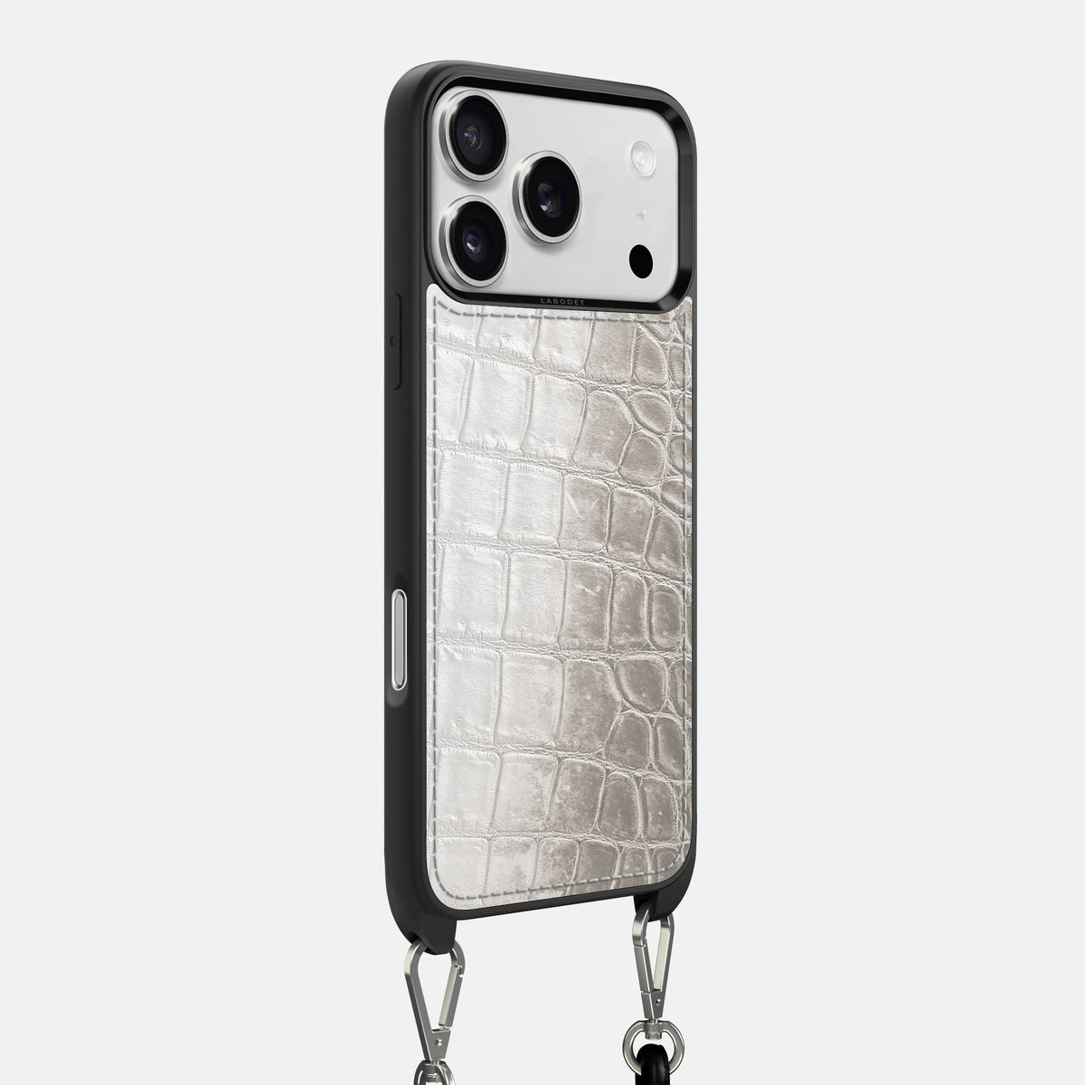 Crossbody Sport Case For iPhone 18 Pro Max In Himalayan Crocodile -2 | Grey