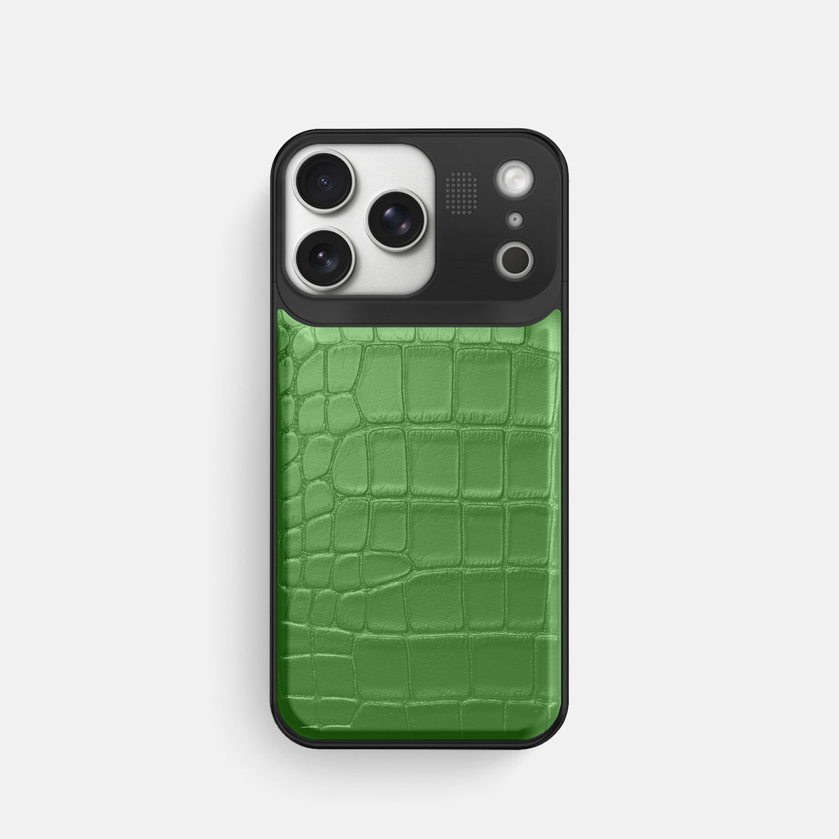Metal Case For iPhone 17 Pro In Alligator -1 | Apple-Green-Black
