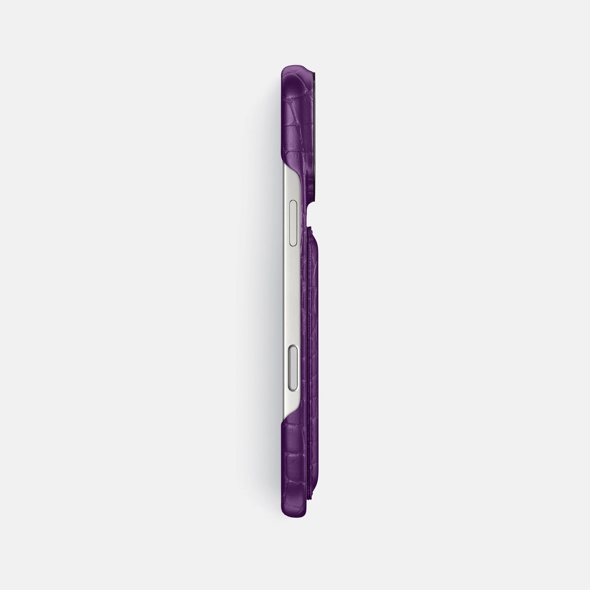 Double Card Case For iPhone 18 Pro Max In Alligator -3 | Purple-Black