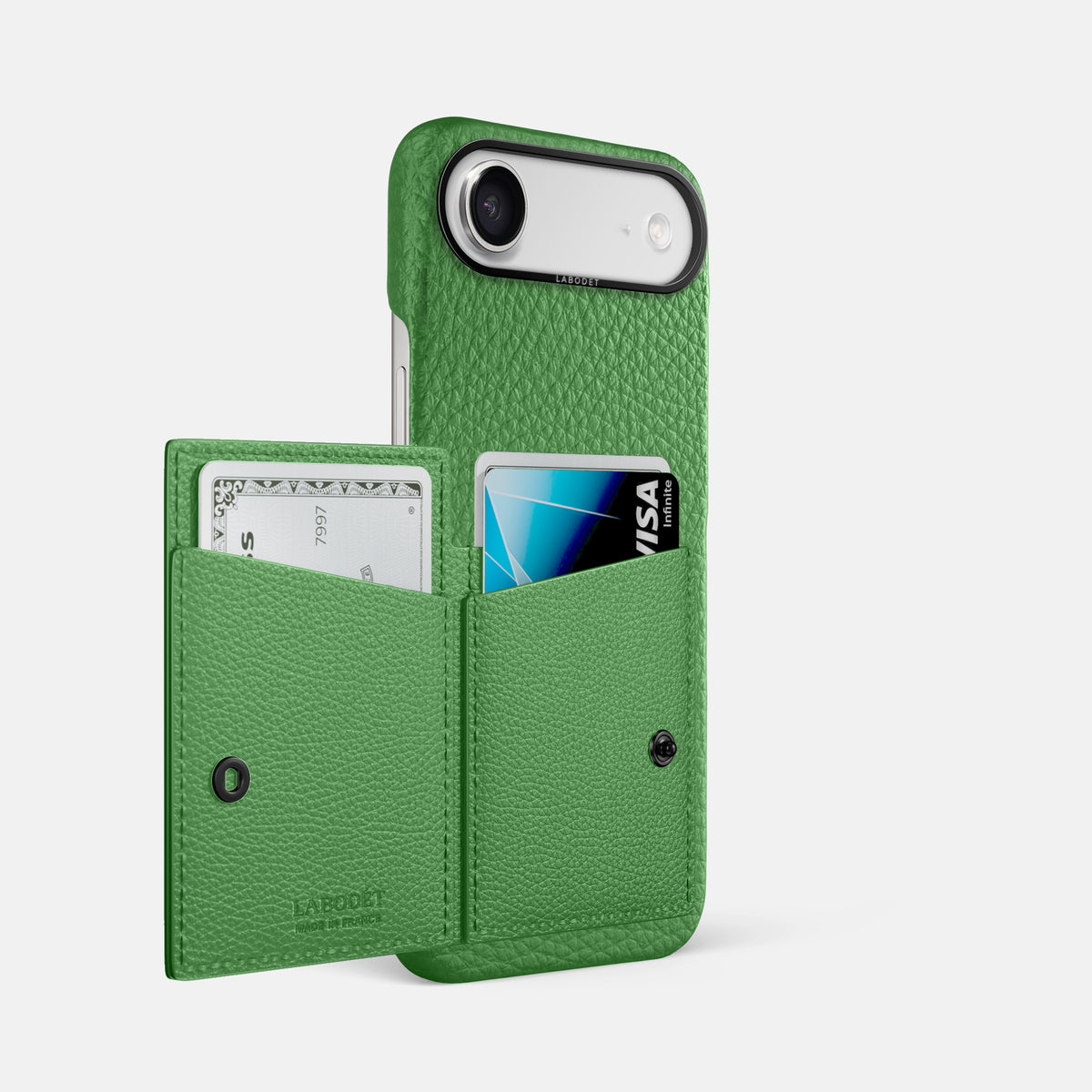 Bi-Fold Case For iPhone 17 Air In Calf -2 | Herb-Black