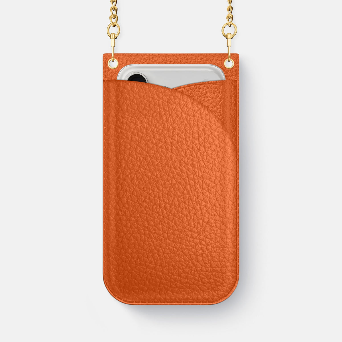 Crossbody Bag For iPhone 18 Pro Max In Calf -1 | Orange-Gold